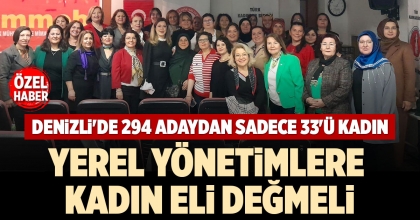 DENİZLİ'DE 294 ADAYDAN SADECE 33'Ü KADIN