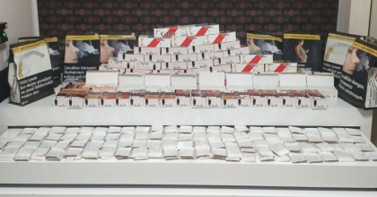 İŞYERİNDE BİNLERCE ADET BOŞ VE DOLDURULMUŞ MAKARON ELE GEÇİRİLDİ