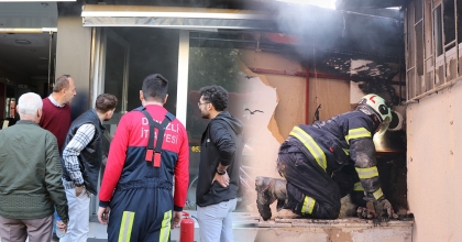 KAFE BAHÇESİNDE YANGIN