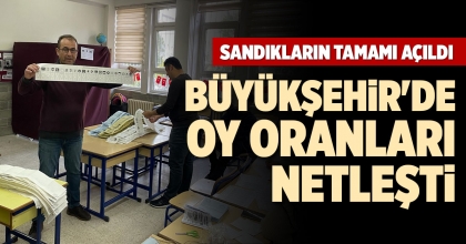 BÜYÜKŞEHİR'DE OY ORANLARI NETLEŞTİ