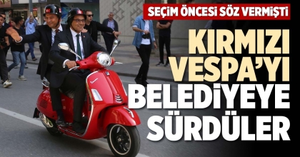 KIRMIZI VESPA’YI BELEDİYEYE SÜRDÜLER
