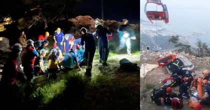 TELEFERİK KAZASINA MÜDAHALE ETTİLER