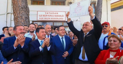 YATAĞAN BELEDİYE BAŞKANI GÜNAY MAZBATASINI ALDI  