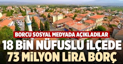 18 BİN NÜFUSLU İLÇEDE 73 MİLYON LİRA BORÇ