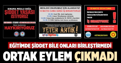 ORTAK EYLEM ÇIKMADI