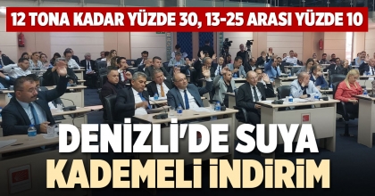 DENİZLİ'DE SUYA KADEMELİ İNDİRİM