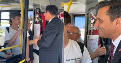 BAŞKAN ZEYREK YOLCUYU ALMAYAN ŞOFÖRE UYARILARDA BULUNDU   