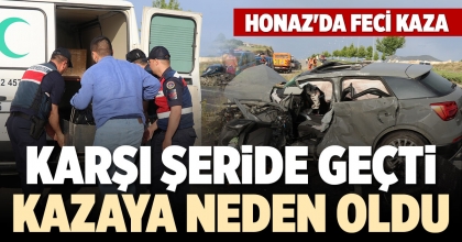 KARŞI ŞERİDE GEÇTİ, KAZAYA NEDEN OLDU