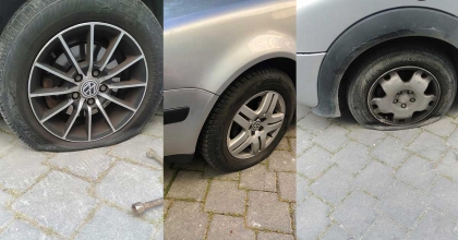 ARAÇ LASTİKLERİNİ KESTİLER