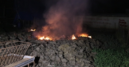 BESİHANE BAHÇESİNE SERİLEN GÜBRE ALEV ALDI  