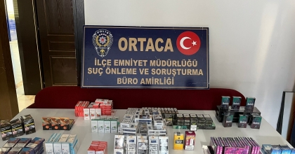 ORTACA'DA BANDROLSÜZ SİGARA ELE GEÇİRİLDİ  