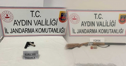 AYDIN'DA RUHSATSIZ SİLAH ELE GEÇİRİLDİ: 7 GÖZALTI 