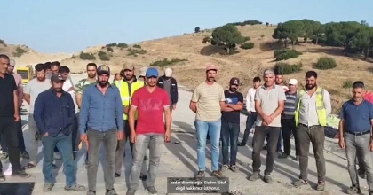 AYDIN-DENİZLİ OTOYOLU İŞÇİLERİ 5 GÜNDÜR EYLEMDE