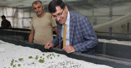 BAŞKAN KAHVECİ TIBBİ VE AROMATİK BİTKİ MERKEZİNİ İNCELEDİ  