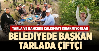 BELEDİYEDE BAŞKAN TARLADA ÇİFTÇİ