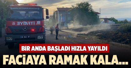 DENİZLİ'DE BOŞ ARAZİDE YANGIN ÇIKTI