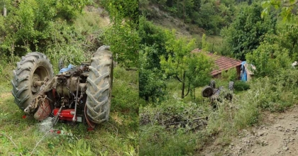 TRAKTÖR TERS GELDİ, SÜRÜCÜ YARALANDI