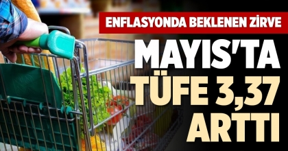 MAYIS'TA TÜFE 3,37 ARTTI
