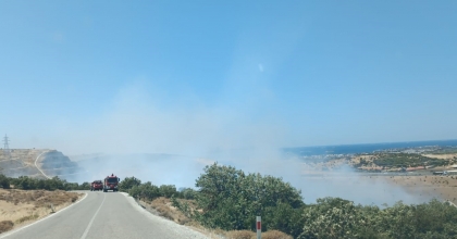 İZMİR’DE MAKİLİK ALANDA YANGIN ÇIKTI