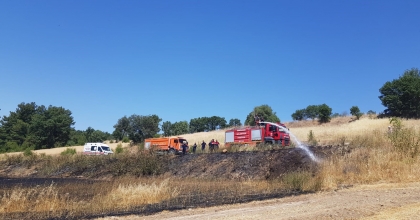 KÜTAHYA’DA BUĞDAY TARLASINDA YANGIN ÇIKTI