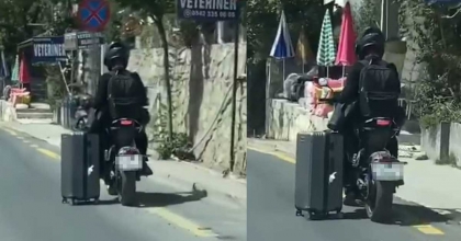 BODRUM TRAFİĞİNDE İLGİNÇ GÖRÜNTÜ