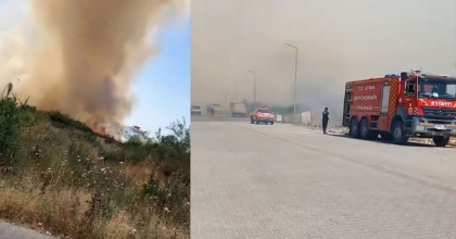 BOŞ ARAZİDE ÇIKAN YANGIN KORKUTTU  