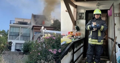 YANGINDA MAHSUR KALAN 6 KEDİYİ İTFAİYE KURTARDI  