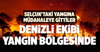 DENİZLİ EKİBİ SELÇUK'TAKİ YANGIN BÖLGESİNDE