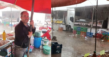 YAĞMUR PAZARCI ESNAFINI HAZIRLIKSIZ YAKALADI