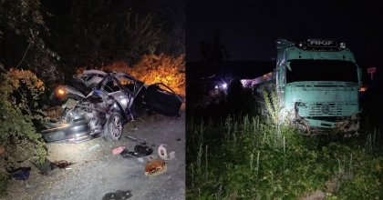 TIRIN OTOMOBİLLE ÇARPIŞTIĞI KAZADA 1 KİŞİ ÖLDÜ, 5 KİŞİ YARALANDI