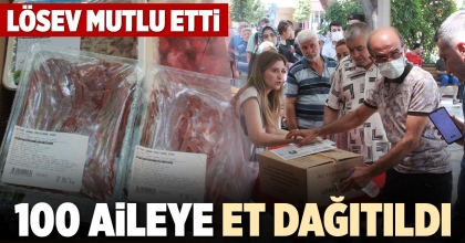 100 AİLEYE ET DAĞITILDI