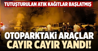 OTOPARKTAKİ ARAÇLAR CAYIR CAYIR YANDI!
