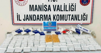 SALİHLİ’DE BİR MARKETTE 3 BİN 260 MAKARON ELE GEÇİRİLDİ  