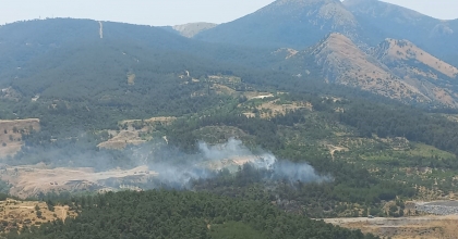 SOMA'DA ÇIKAN ORMAN YANGINI KONTROL ALTINA ALINDI