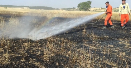 TARIM ARAZİSİNDE ÇIKAN YANGIN BÜYÜMEDEN SÖNDÜRÜLDÜ   