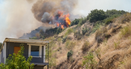 TURGUTLU'DA ORMAN YANGINI EVLERE SIÇRADI 
