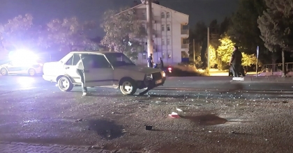 TAVŞANLI'DA MOTOSİKLET İLE OTOMOBİL ÇARPIŞTI: 1 YARALI