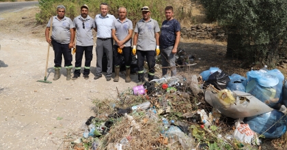 NAZİLLİ'DE DOĞAYA BIRAKILAN 3 KAMYON ÇÖPÜ TOPLADILAR