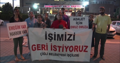 ÇİĞLİ BELEDİYESİ İŞÇİLERİNDEN CHP GENEL MERKEZİ ÖNÜNDE EYLEM