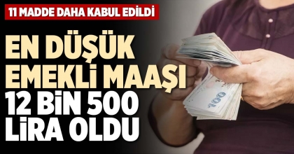 EN DÜŞÜK EMEKLİ MAAŞI 12 BİN 500 LİRA OLDU