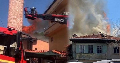 TARİHİ KONAĞIN ÇATISINDA YANGIN ÇIKTI