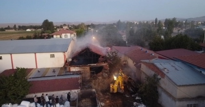 BESİHANEDE ÇIKAN YANGINDA 5 BÜYÜK HAYVAN TELEF OLDU   