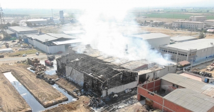 KÜLE DÖNEN DEPO HAVADAN GÖRÜNTÜLENDİ  