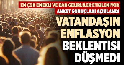 VATANDAŞIN ENFLASYON BEKLENTİSİ DÜŞMEDİ