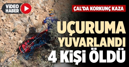 UÇURUMA YUVARLANDI 4 KİŞİ ÖLDÜ
