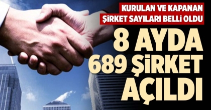 8 AYDA 689 ŞİRKET AÇILDI