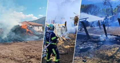 AHIRDA ÇIKAN YANGINDA 85 HAYVAN TELEF OLDU