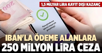 IBAN'LA ÖDEME ALANLARA 250 MİLYON LİRA CEZA