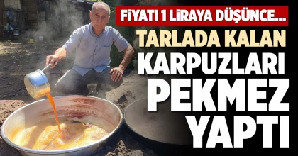 TARLADA KALAN KARPUZLARI PEKMEZ YAPTI