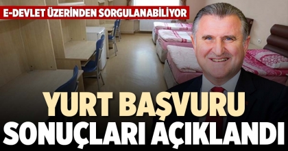 YURT BAŞVURU SONUÇLARI AÇIKLANDI